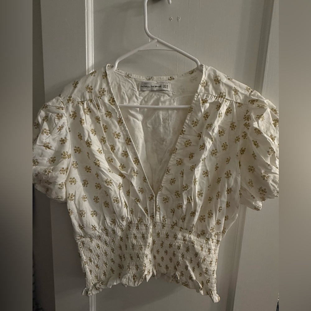 Faithfull the Brand Yellow Floral Blouse